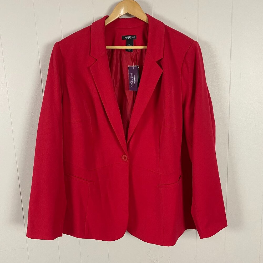NWT Lane Bryant Red Blazer Jacket Sport Coat Women's Size 26 NEW Plus Size